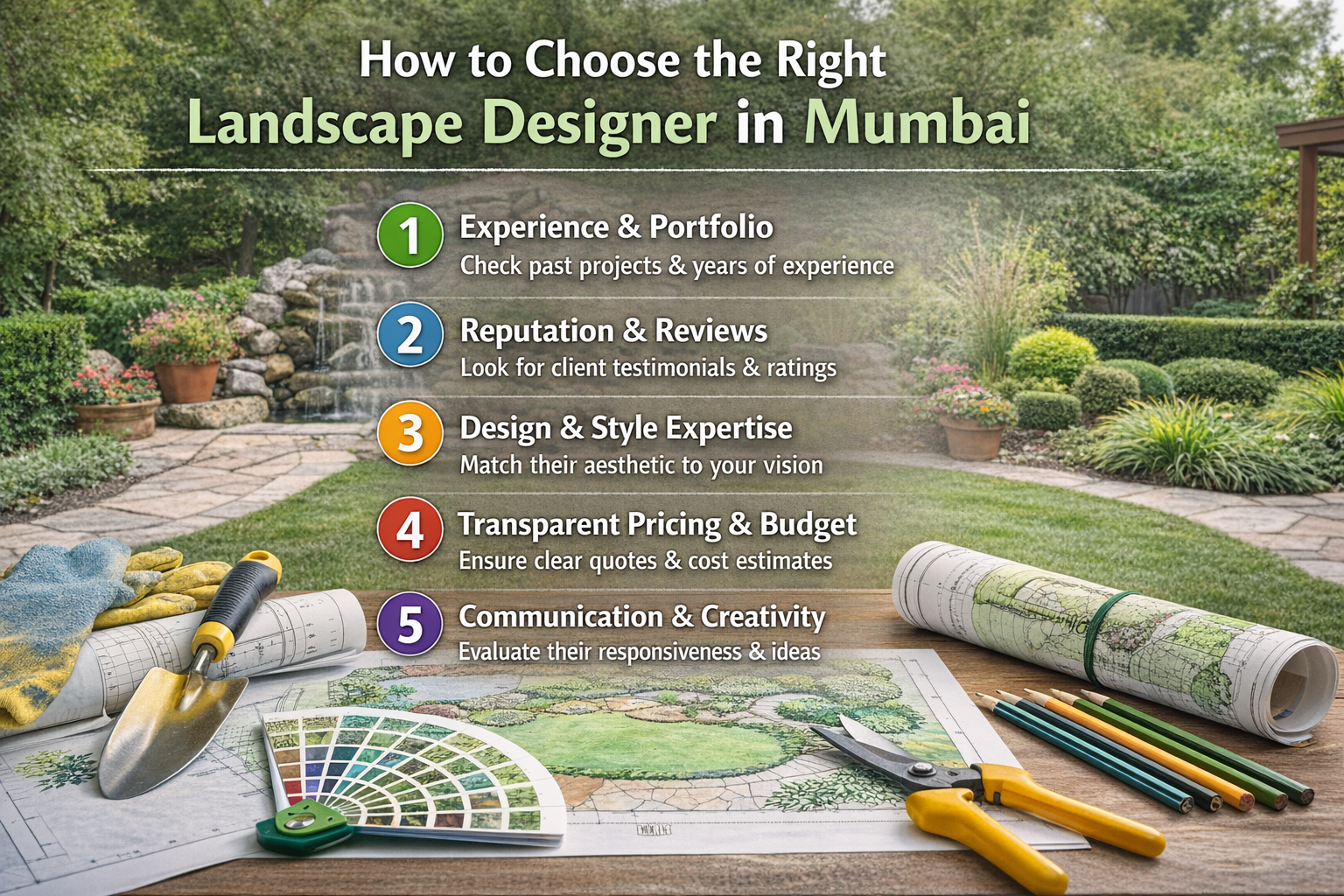 Find professional landscape designer in Mumbai creating a garden plan